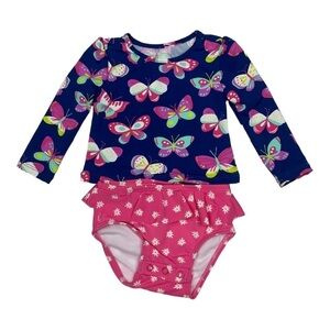 Hatley Butterfly Swimsuit Set Size 6-9 Months